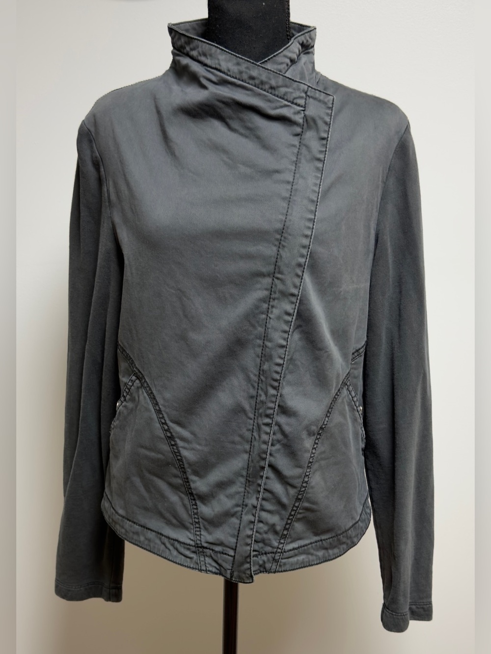 Marrakech Anthropologie Faravel Asymmetrical Moto Jacket Gray L